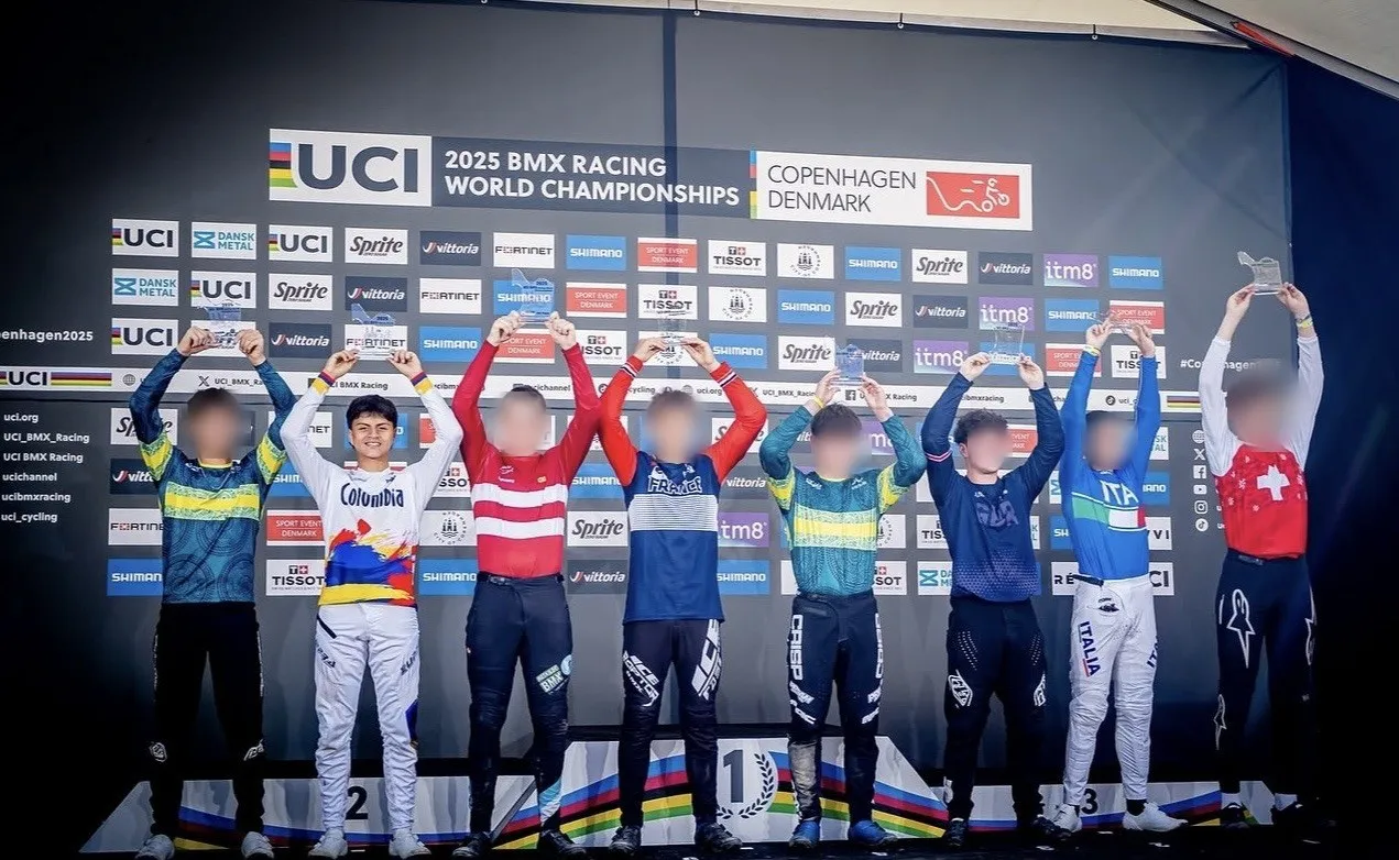 Podio del Mundial UCI 2025